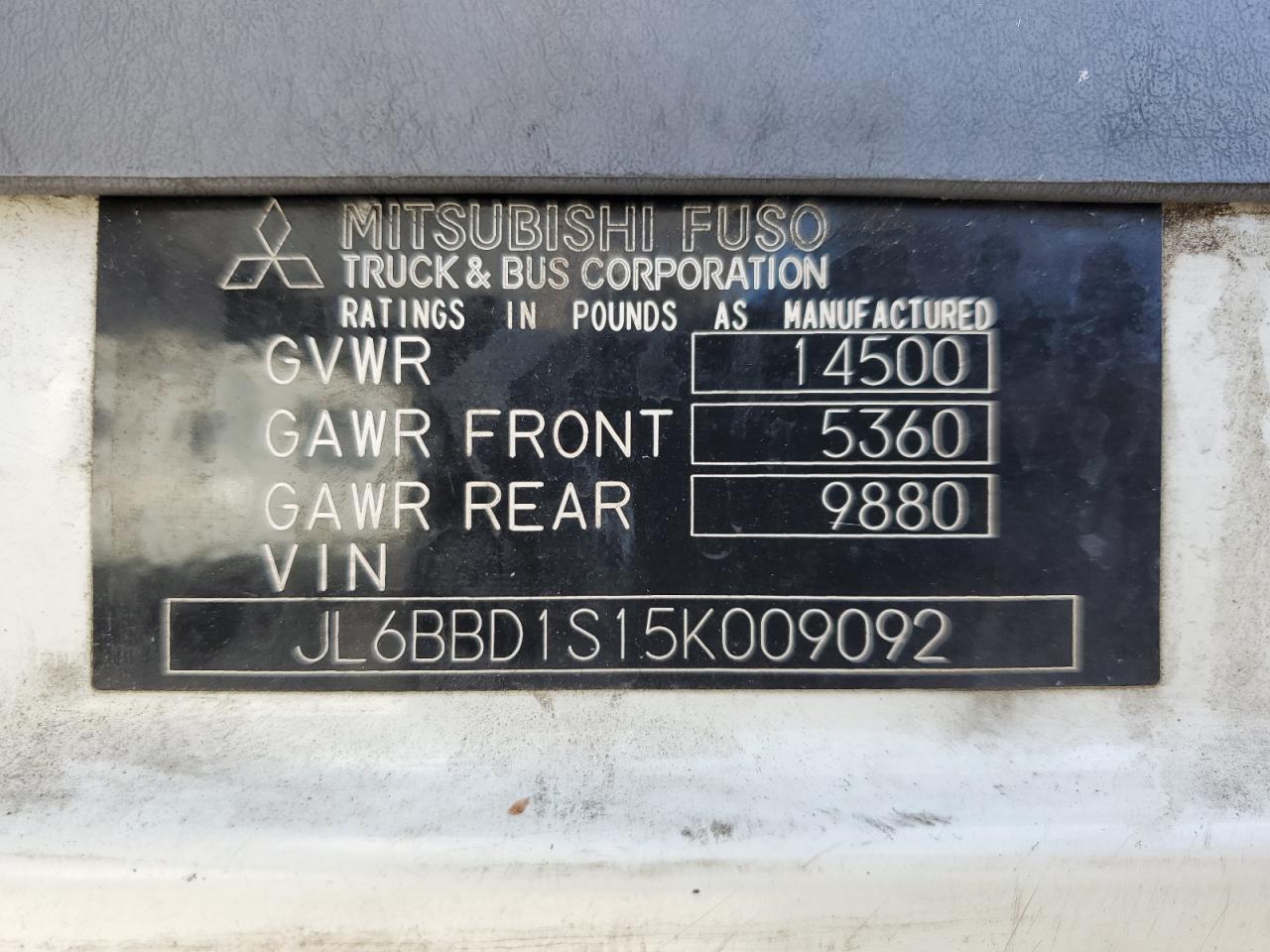 JL6BBD1S15K009092 2005 Mitsubishi Fuso Truck Of America Inc Fe 84D