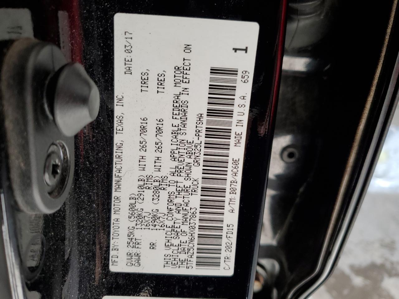 5TFAZ5CN6HX037863 2017 Toyota Tacoma Double Cab