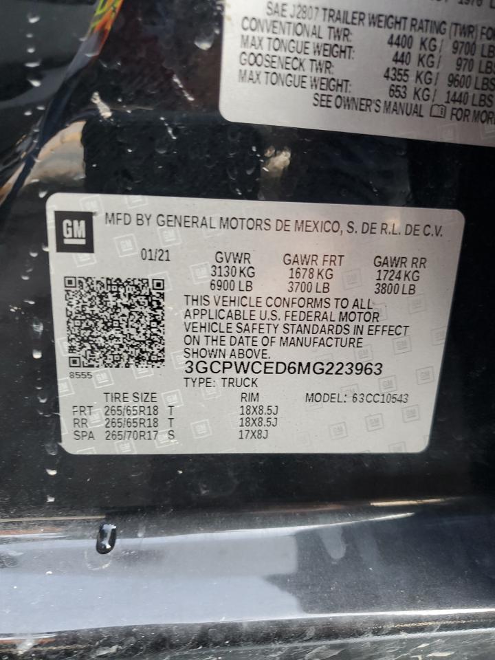 3GCPWCED6MG223963 2021 Chevrolet Silverado C1500 Lt