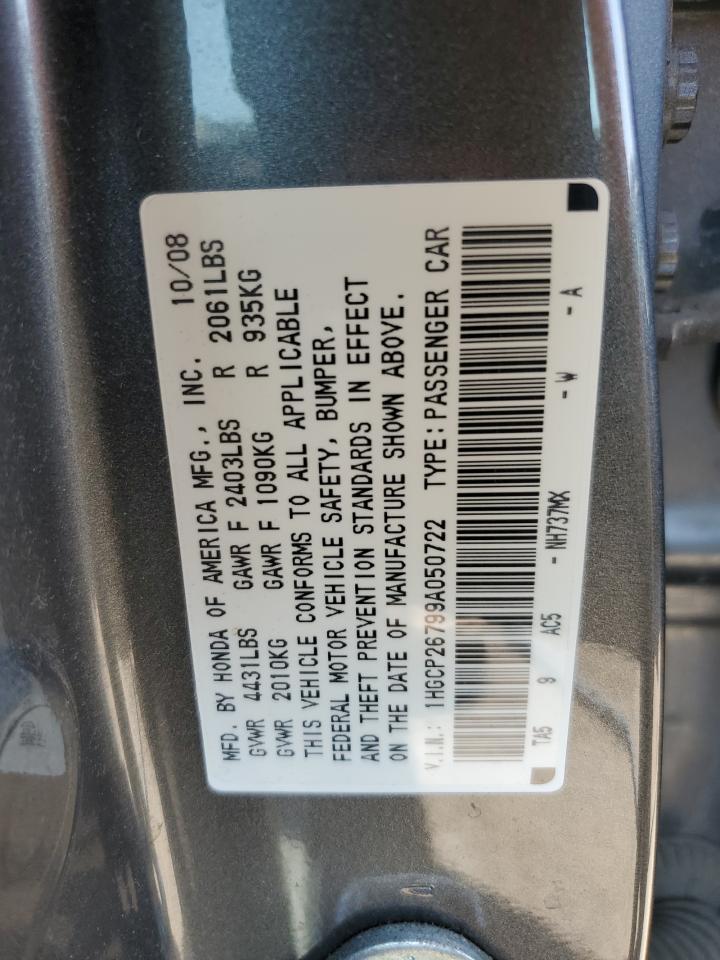 1HGCP26799A050722 2009 Honda Accord Ex