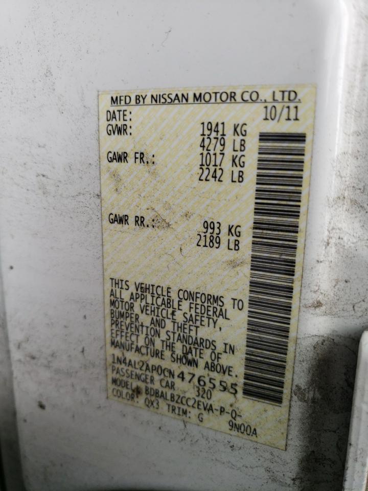 1N4AL2AP0CN476555 2012 Nissan Altima Base