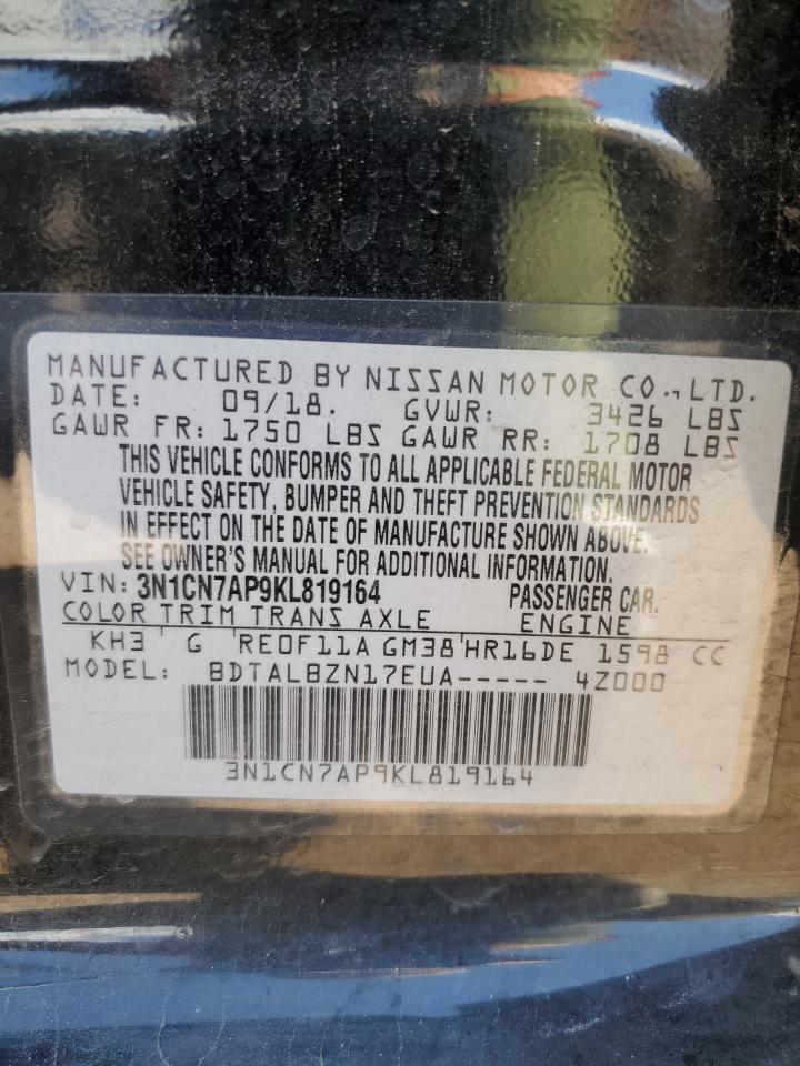 3N1CN7AP9KL819164 2019 Nissan Versa S