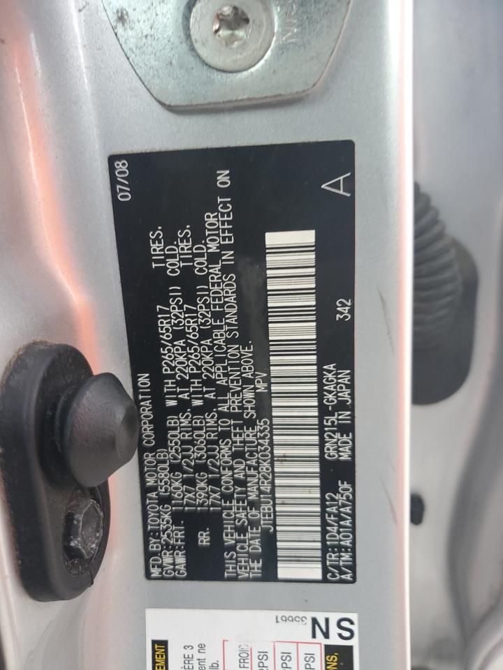 JTEBU14R28K034335 2008 Toyota 4Runner Sr5