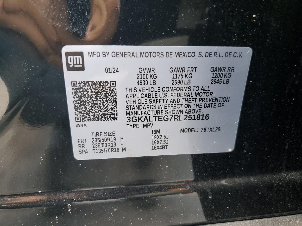 3GKALTEG7RL251816 2024 GMC Terrain Sle