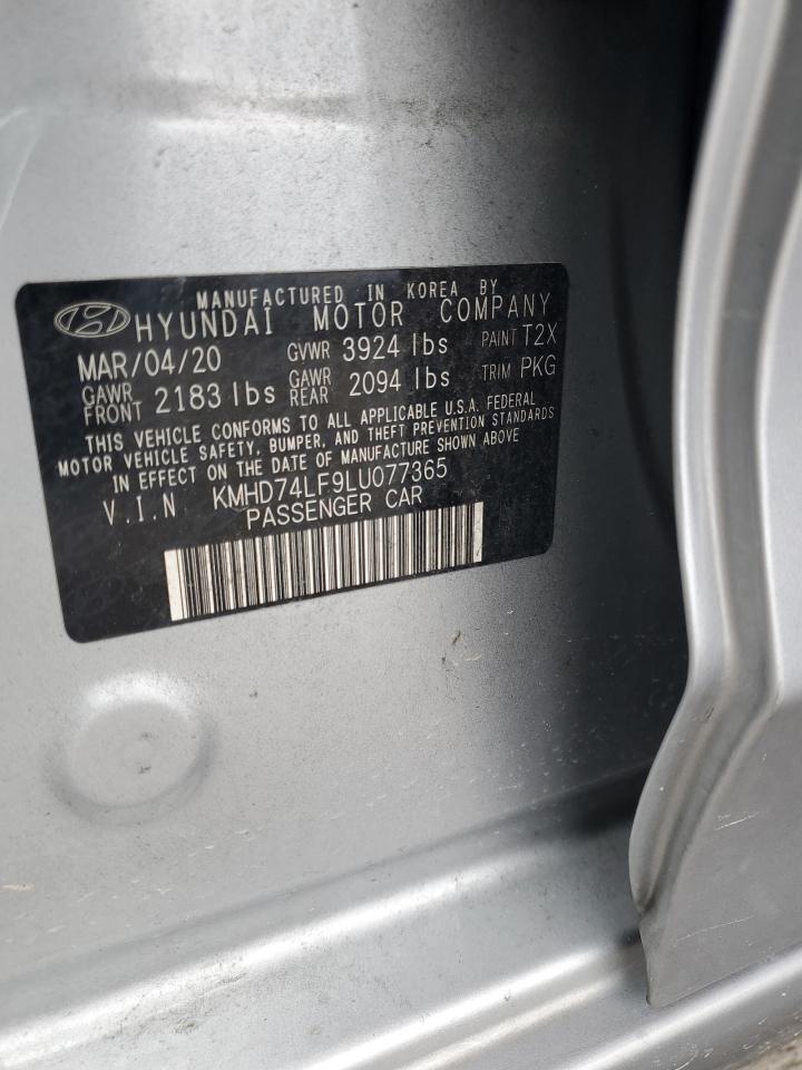 KMHD74LF9LU077365 2020 Hyundai Elantra Se