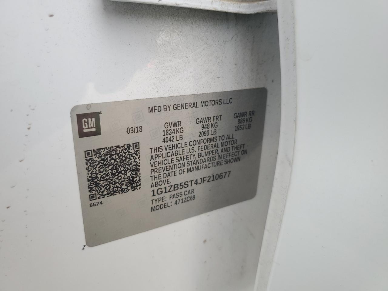 1G1ZB5ST4JF210677 CHEVROLET MALIBU 2018
