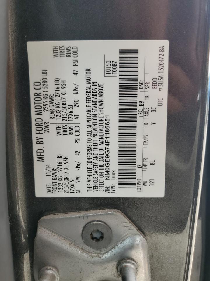 NM0GE9G74F1186651 2015 Ford Transit Connect Titanium