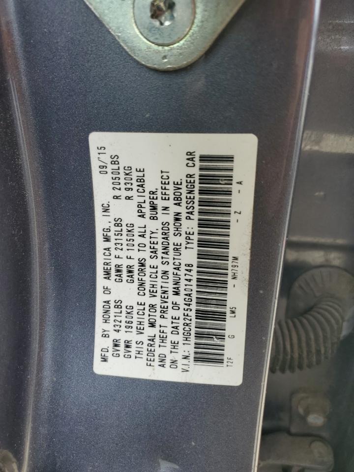 1HGCR2F54GA014748 2016 Honda Accord Sport