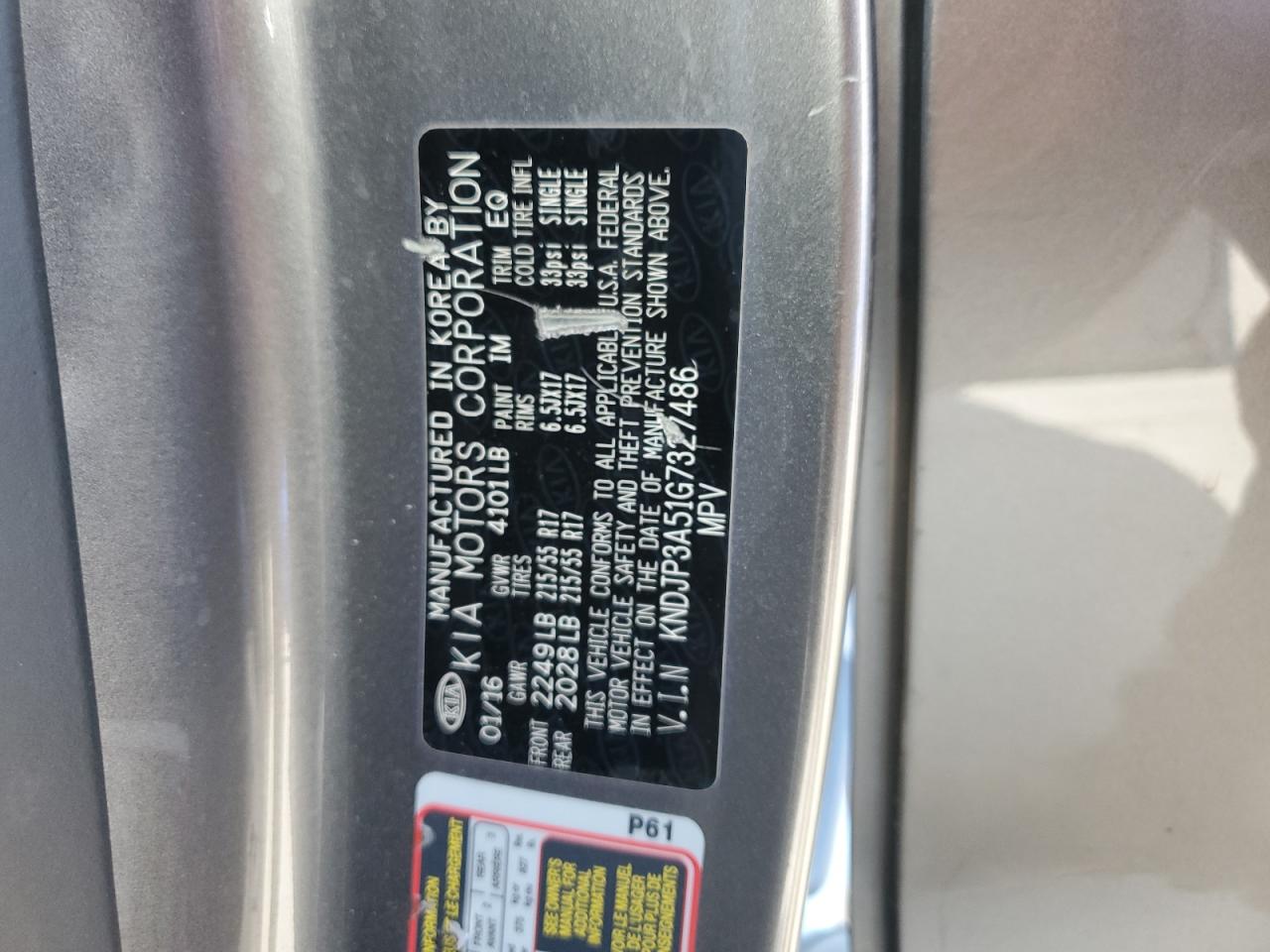 KIA SOUL 2016 VIN KNDJP3A51G7327486 фото 12