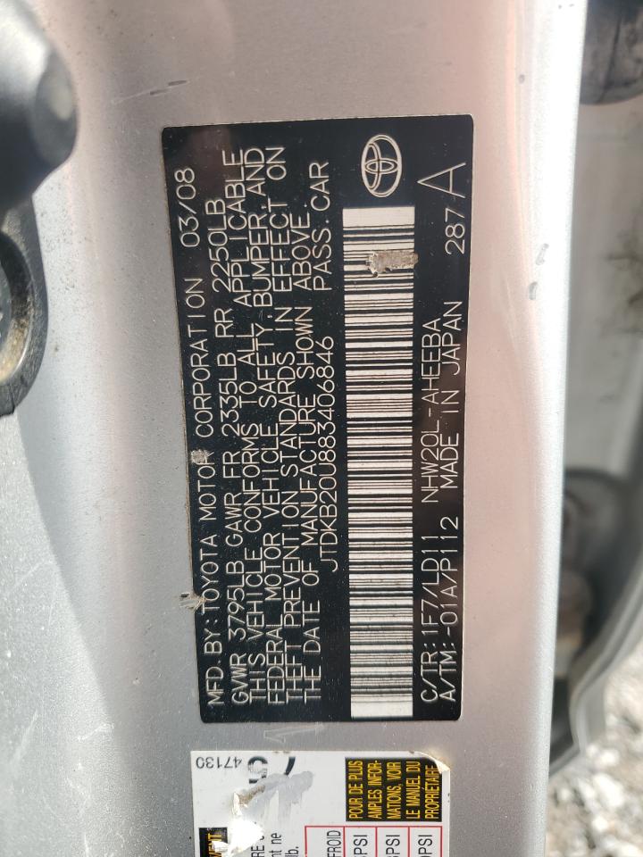 JTDKB20U883406846 2008 Toyota Prius