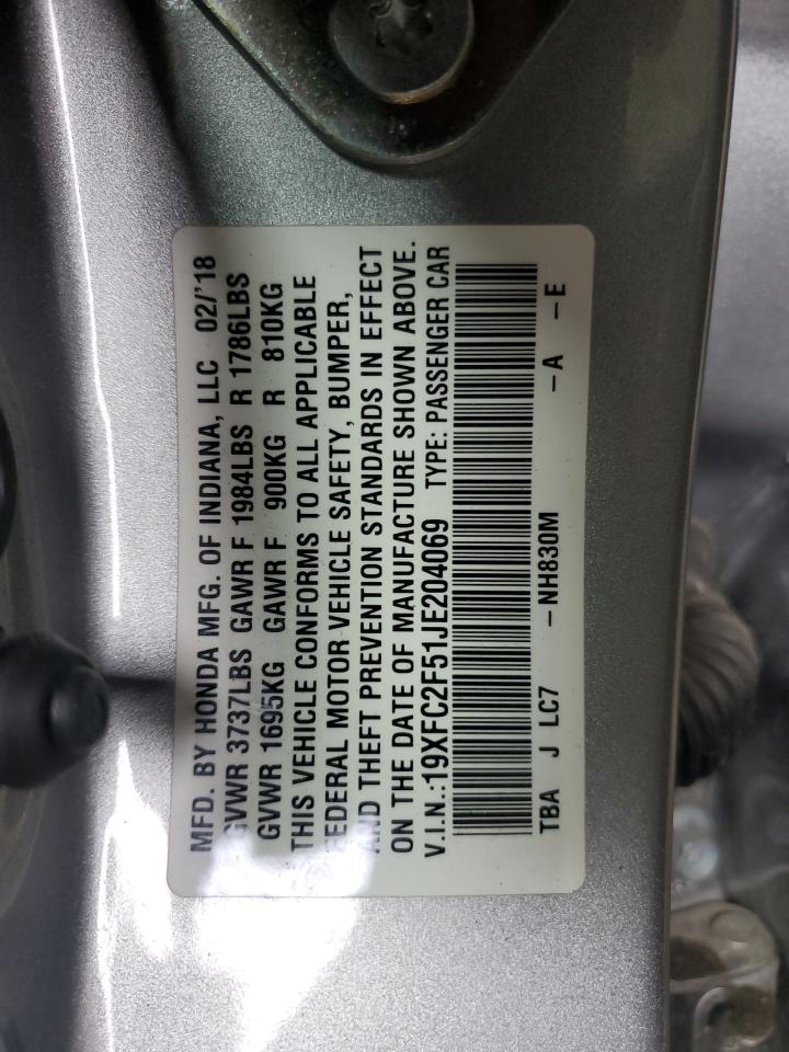 19XFC2F51JE204069 2018 Honda Civic Lx