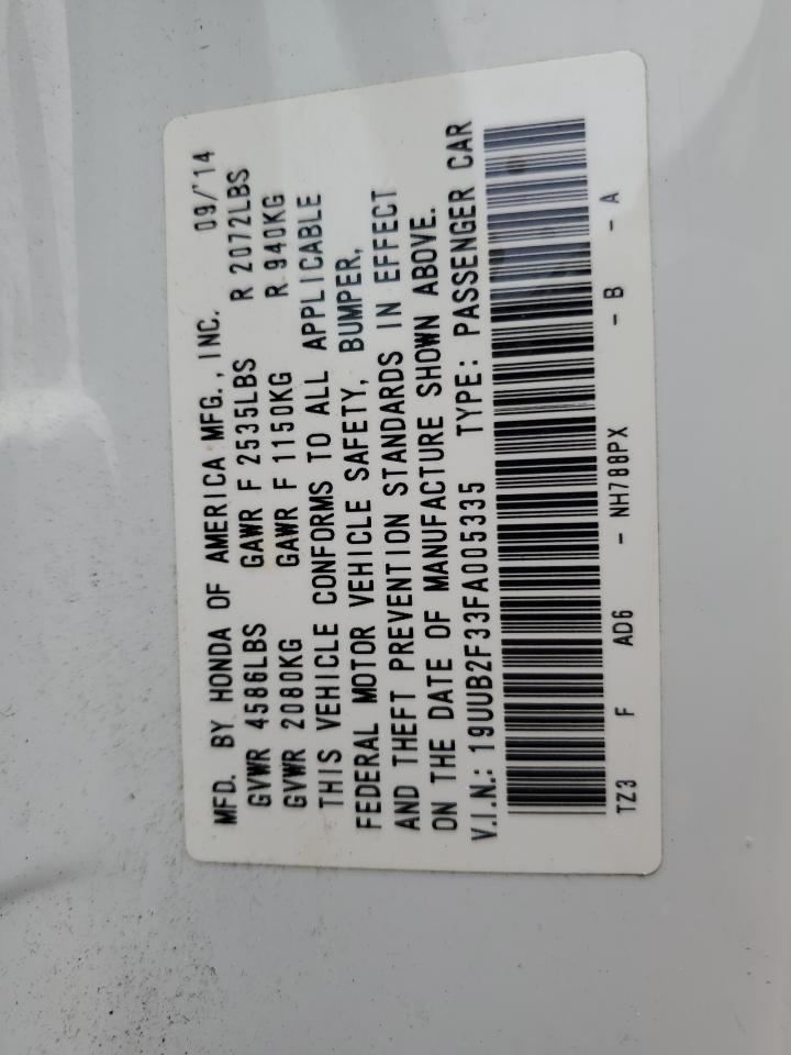 19UUB2F33FA005335 2015 Acura Tlx