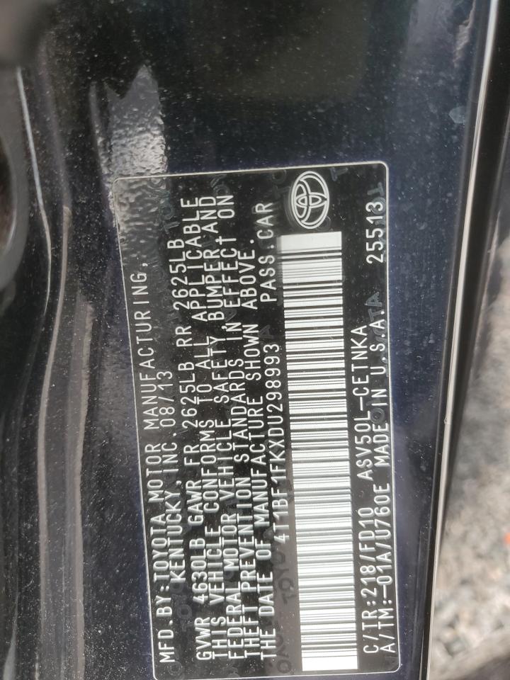 4T1BF1FKXDU298993 2013 Toyota Camry L