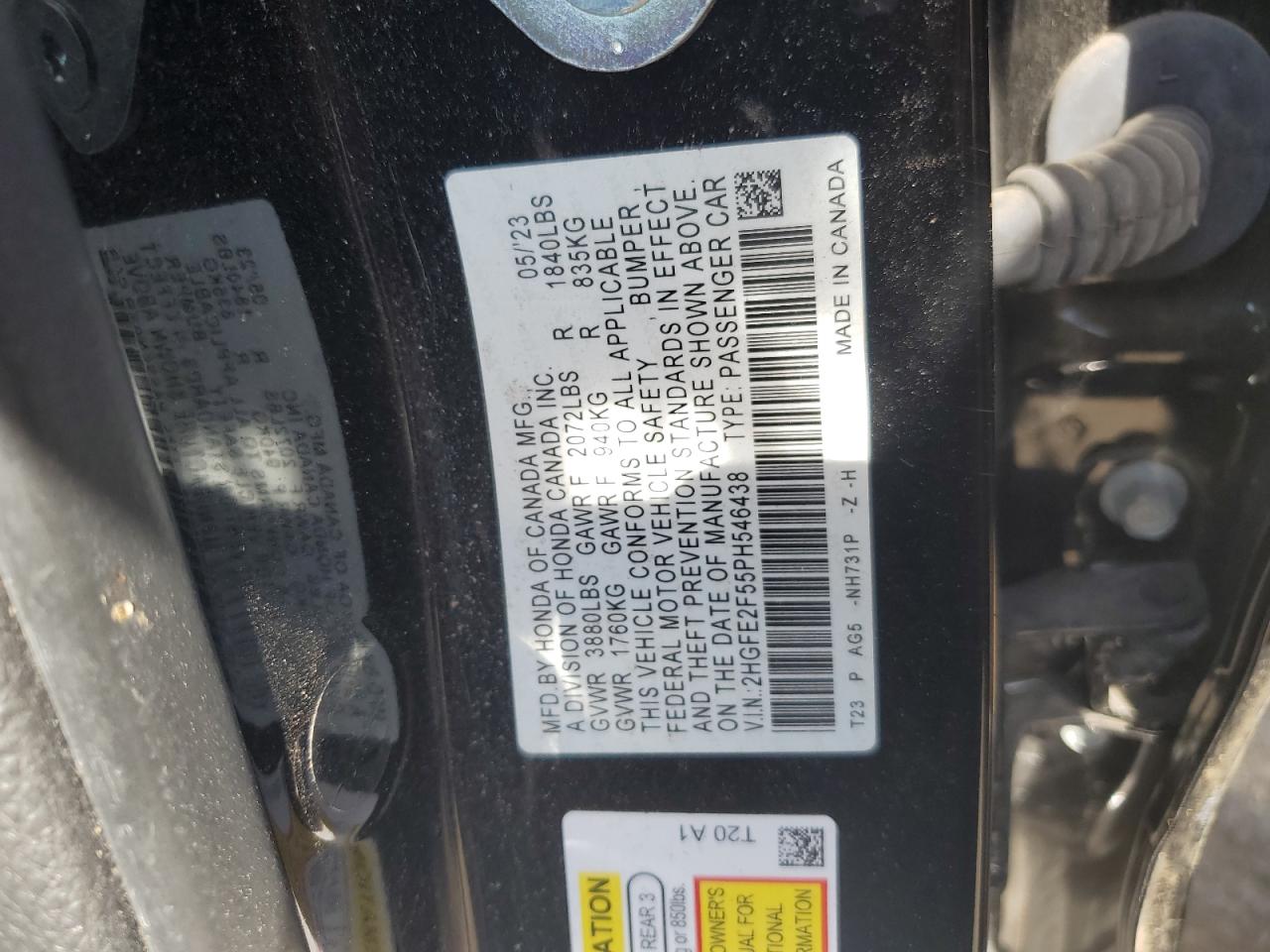 2HGFE2F55PH546438 2023 Honda Civic Sport