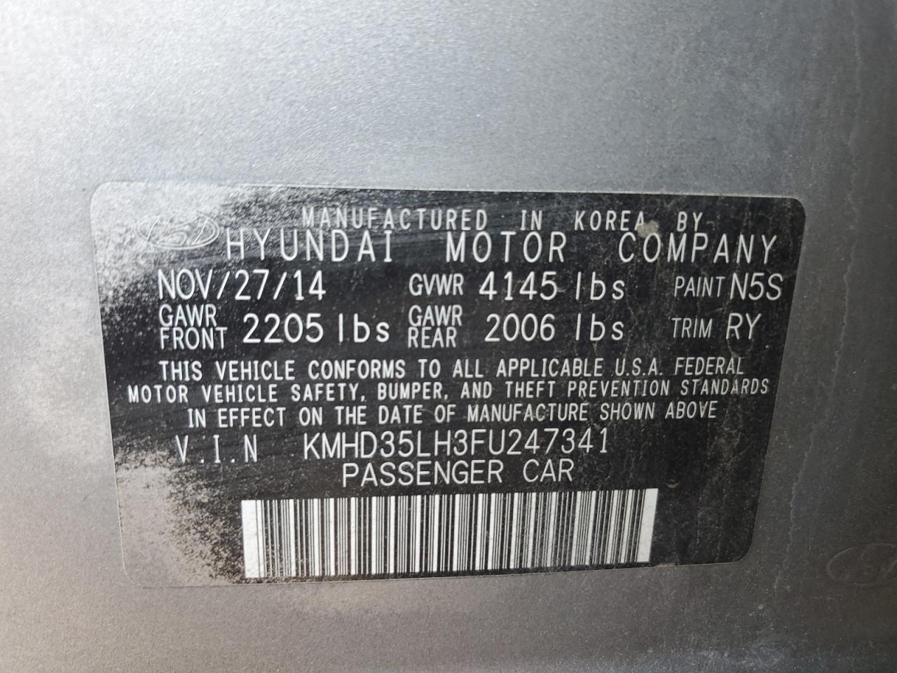 KMHD35LH3FU247341 2015 Hyundai Elantra Gt