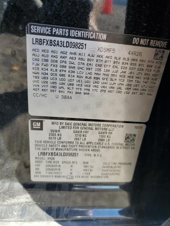 LRBFXBSA3LD098251 2020 Buick Envision Preferred