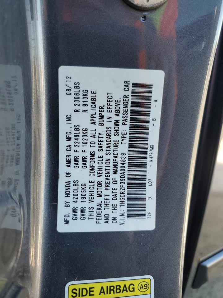 1HGCR2F39DA004839 2013 Honda Accord Lx