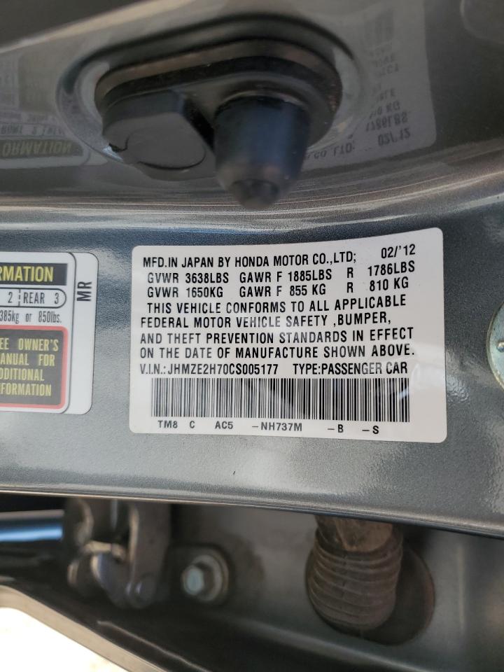 JHMZE2H70CS005177 2012 Honda Insight Ex