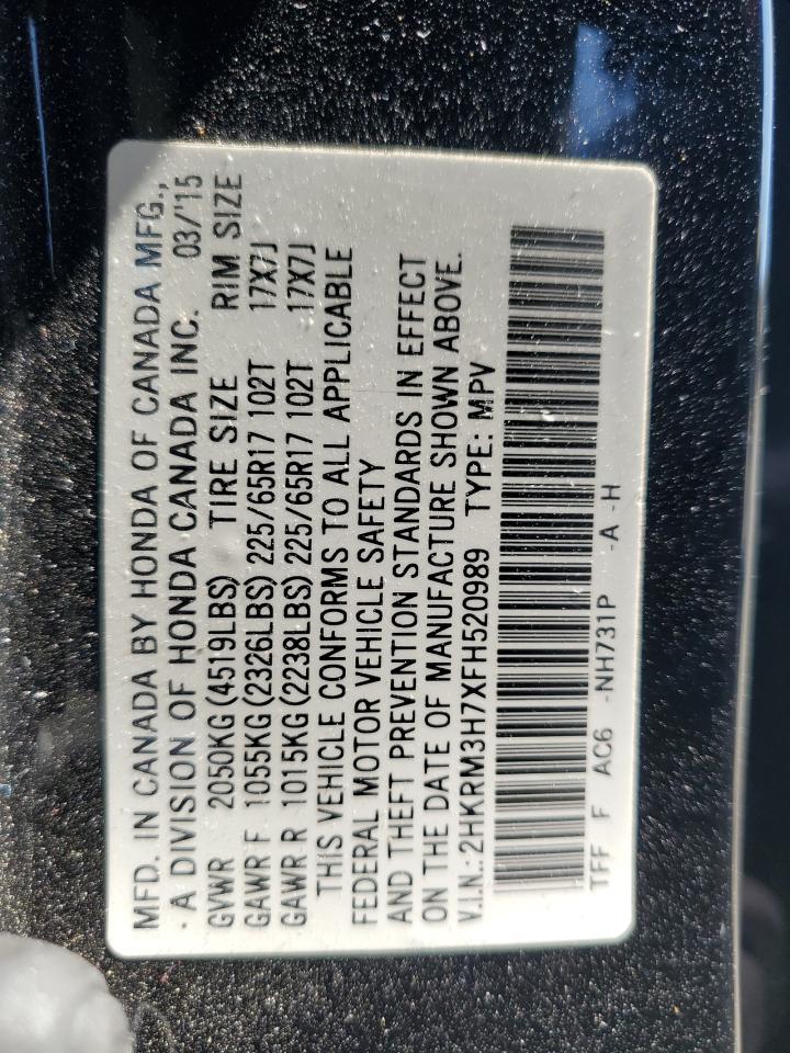 2HKRM3H7XFH520989 2015 Honda Cr-V Exl