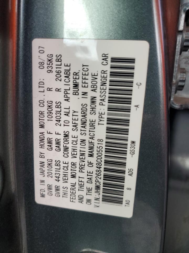 JHMCP26848C005518 2008 Honda Accord Exl