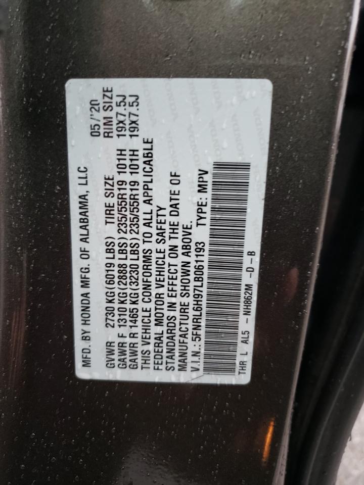 5FNRL6H97LB061193 2020 Honda Odyssey Elite