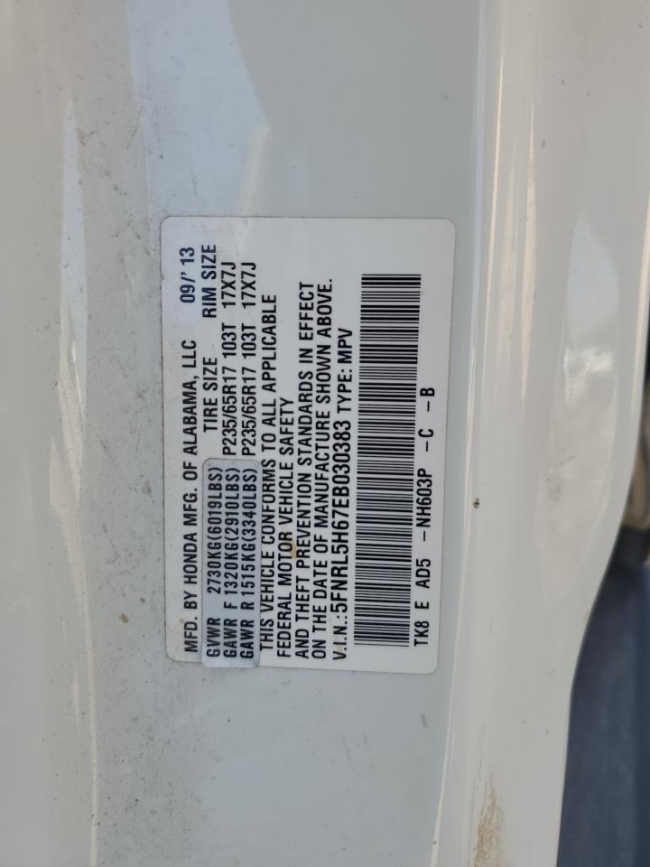 5FNRL5H67EB030383 2014 Honda Odyssey Exl