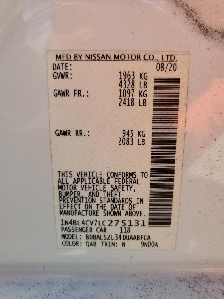 1N4BL4CV7LC275131 NISSAN ALTIMA 2020