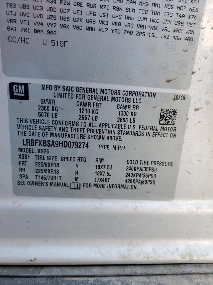 LRBFXBSA9HD079274 2017 Buick Envision Essence