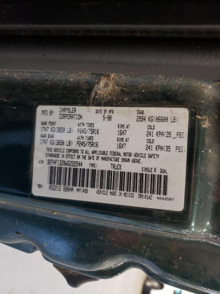 3B7HF13Z0WG222544 1998 Dodge Ram 1500