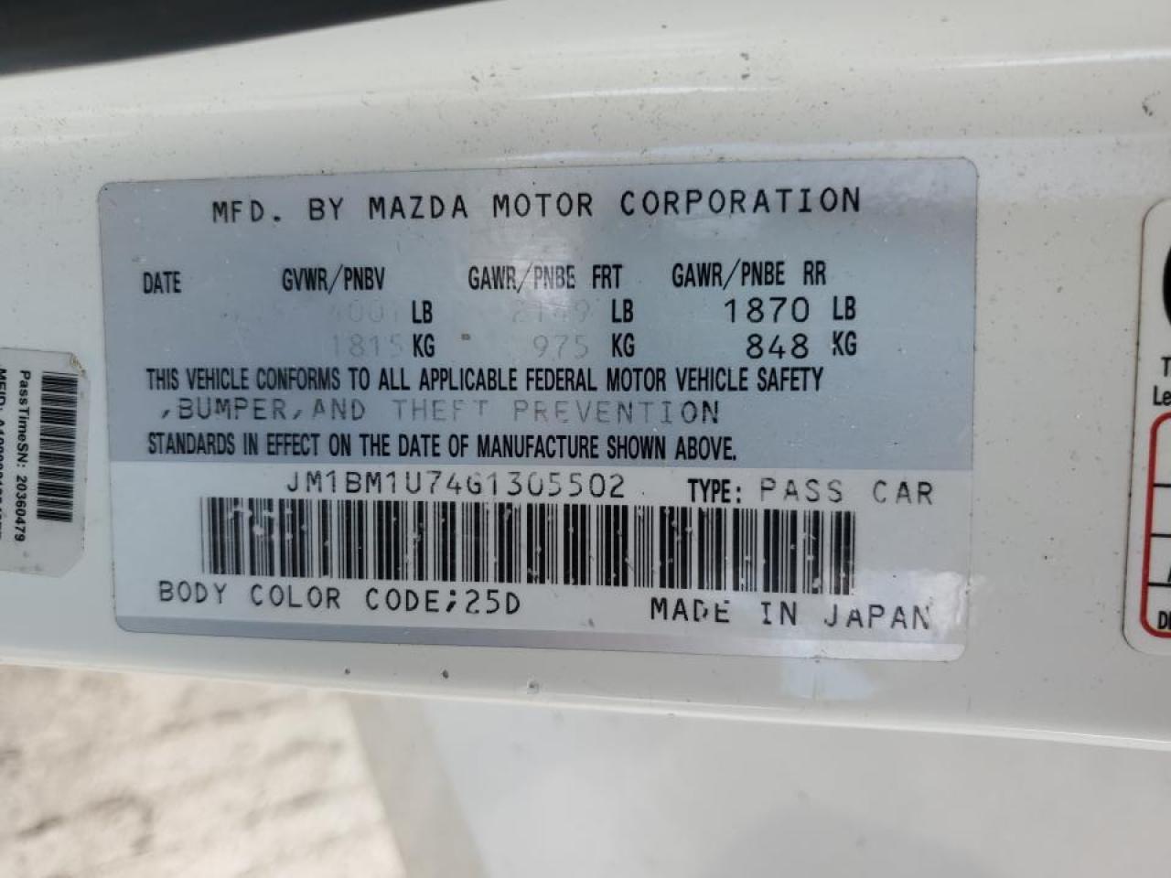 VIN JM1BM1U74G1305502 2016 MAZDA 3 no.12