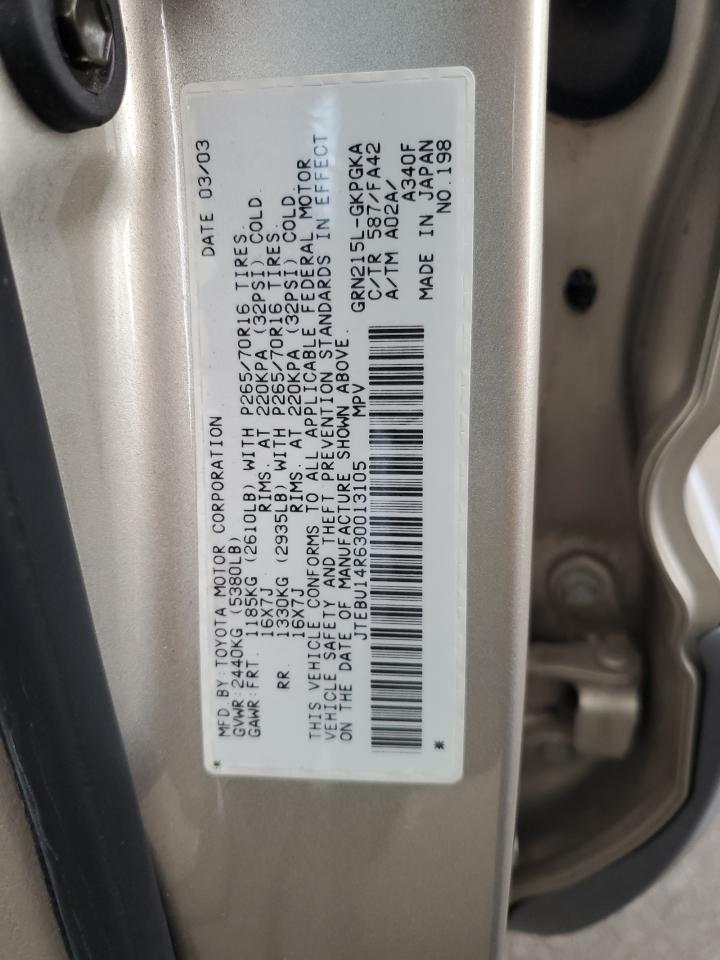 JTEBU14R630013105 2003 Toyota 4Runner Sr5