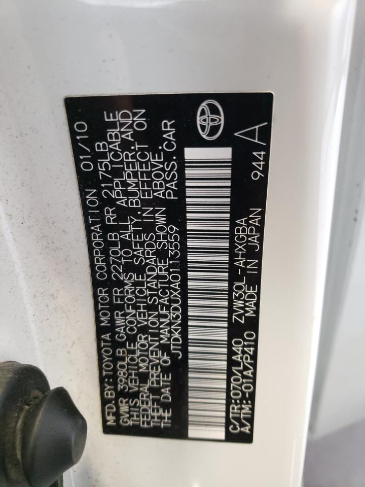 JTDKN3DUXA0113559 2010 Toyota Prius