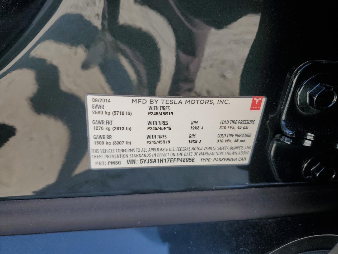 5YJSA1H17EFP48956 2014 Tesla Model S