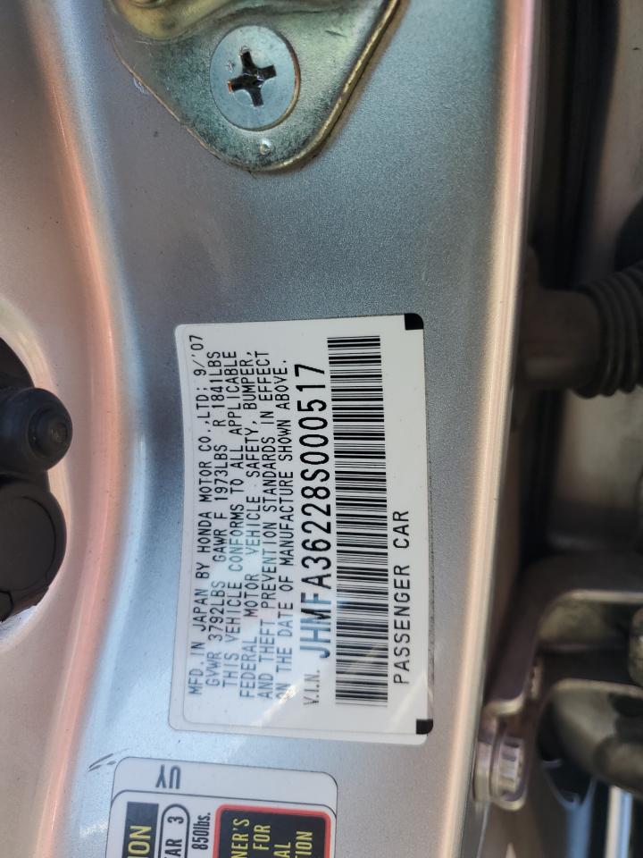 JHMFA36228S000517 2008 Honda Civic Hybrid