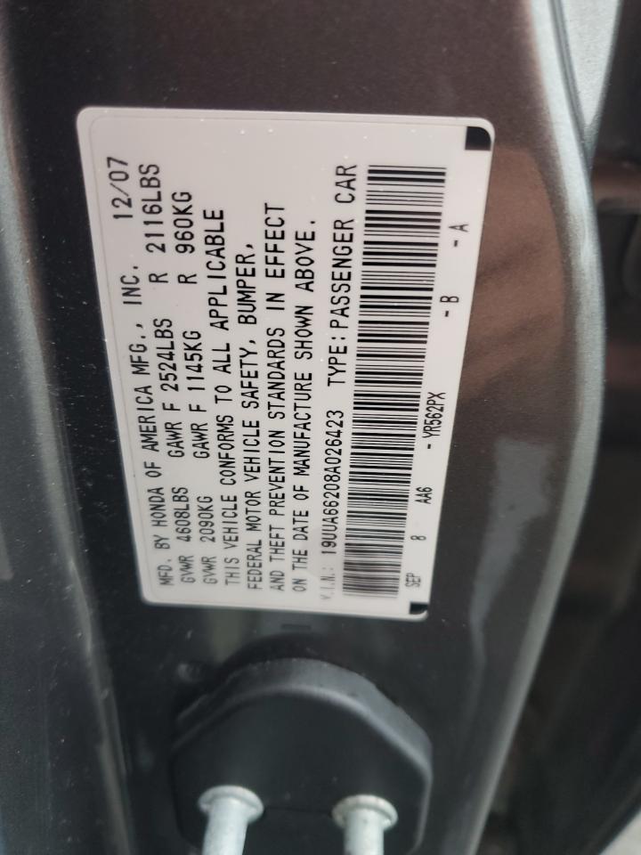 2008 Acura Tl VIN: 19UUA66208A026423 Lot: 73194964