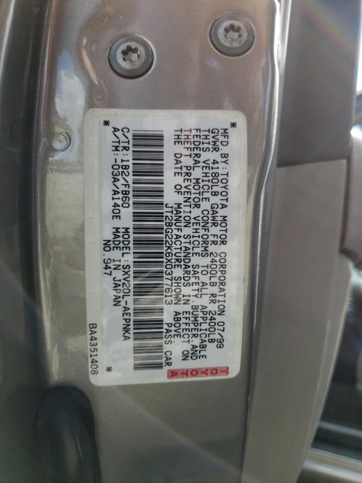 JT2BG22K6X0377613 1999 Toyota Camry Le