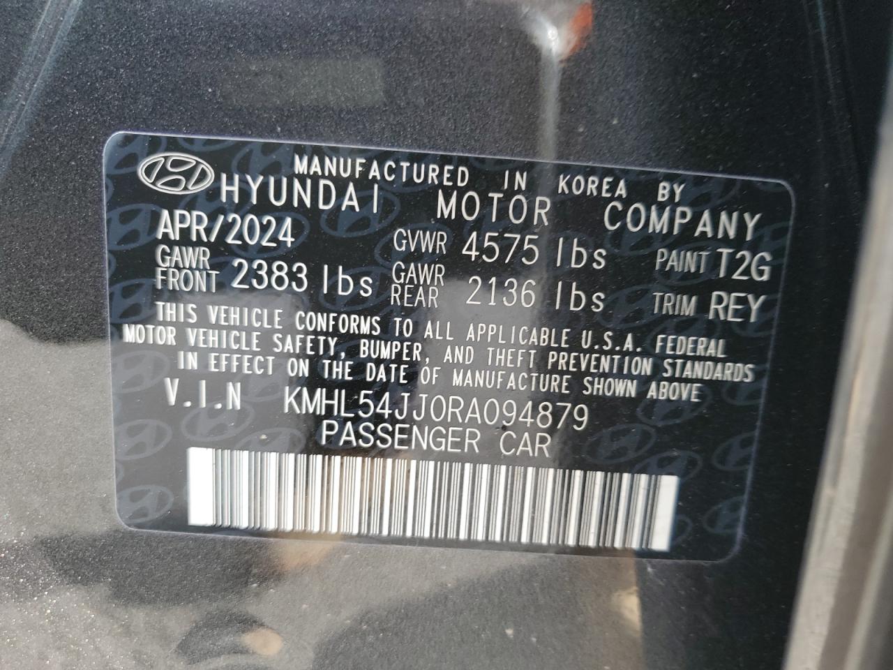 KMHL54JJ0RA094879 2024 Hyundai Sonata Hybrid