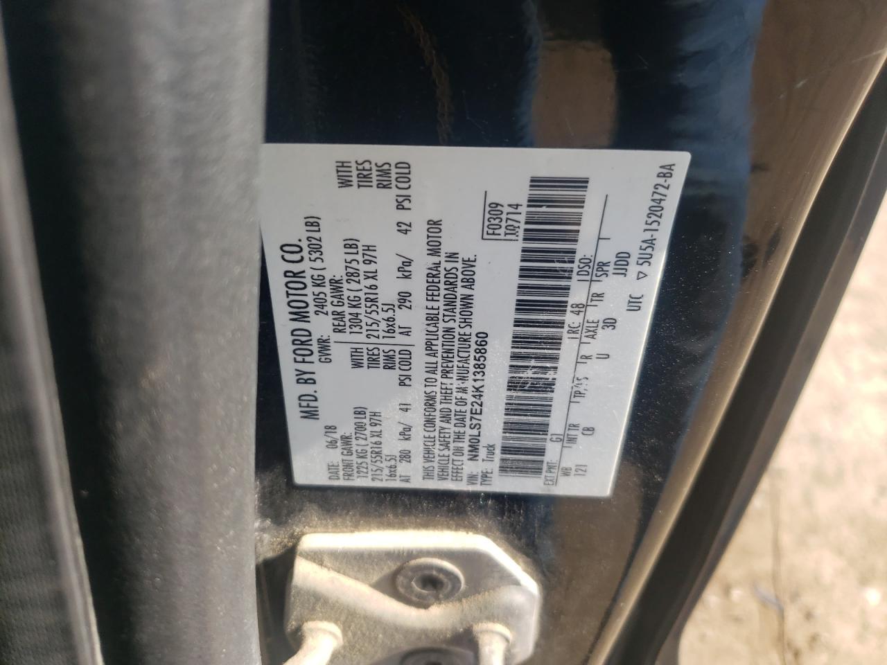 NM0LS7E24K1385860 2019 Ford Transit Connect Xl