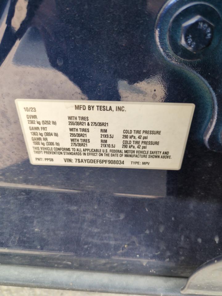 7SAYGDEF6PF908034 2023 Tesla Model Y