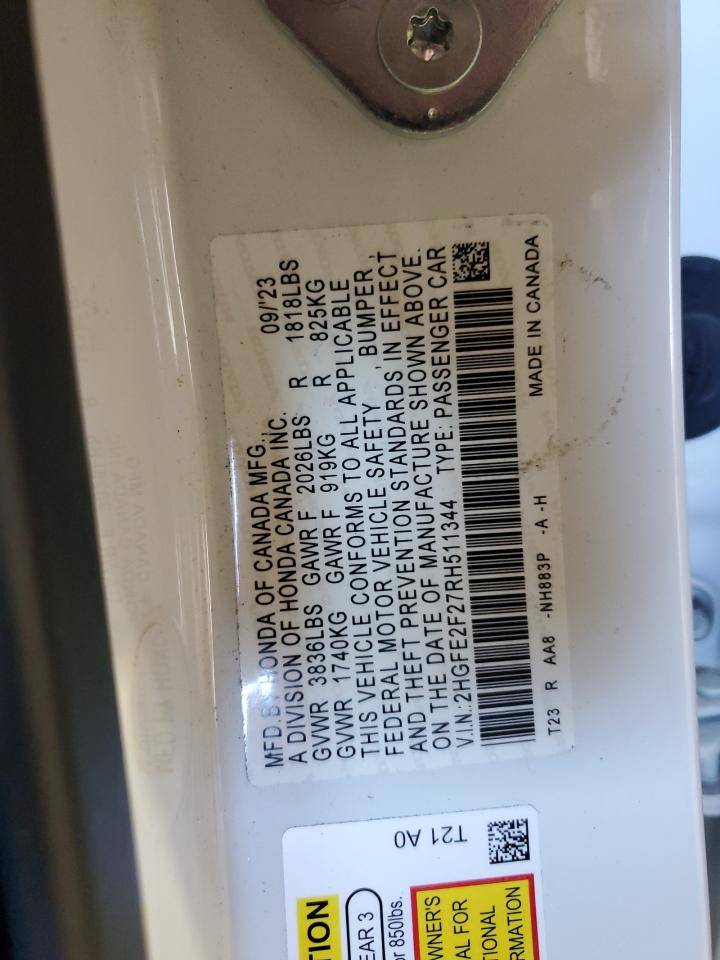 2HGFE2F27RH511344 2024 Honda Civic Lx 2HGFE2F27RH511344 2024 Honda Civic Lx