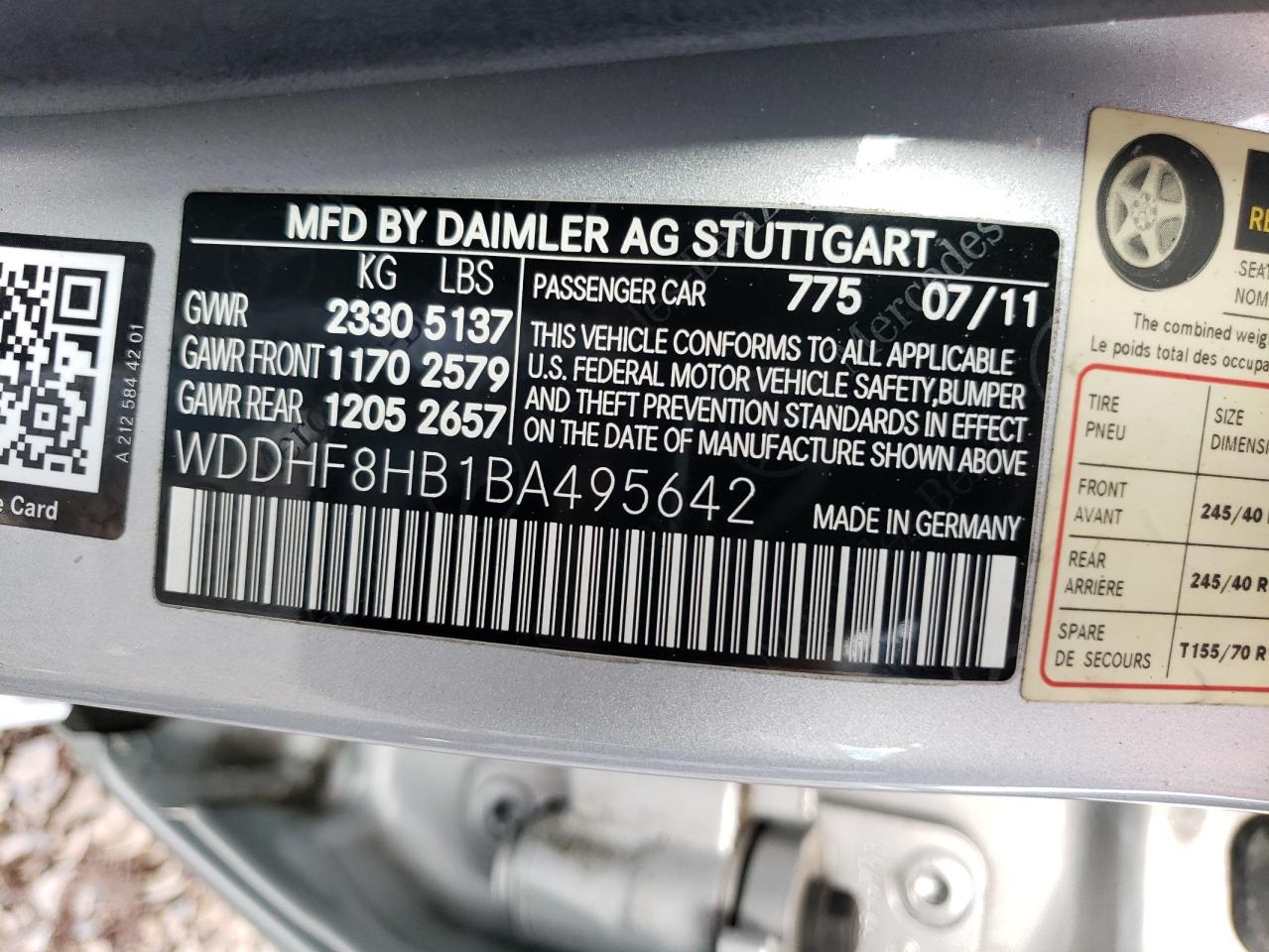 WDDHF8HB1BA495642 2011 Mercedes-Benz E 350 4Matic