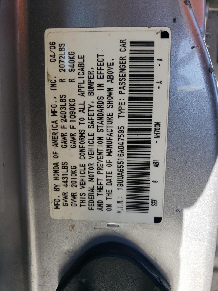 19UUA65516A047595 2006 Acura 3.2Tl