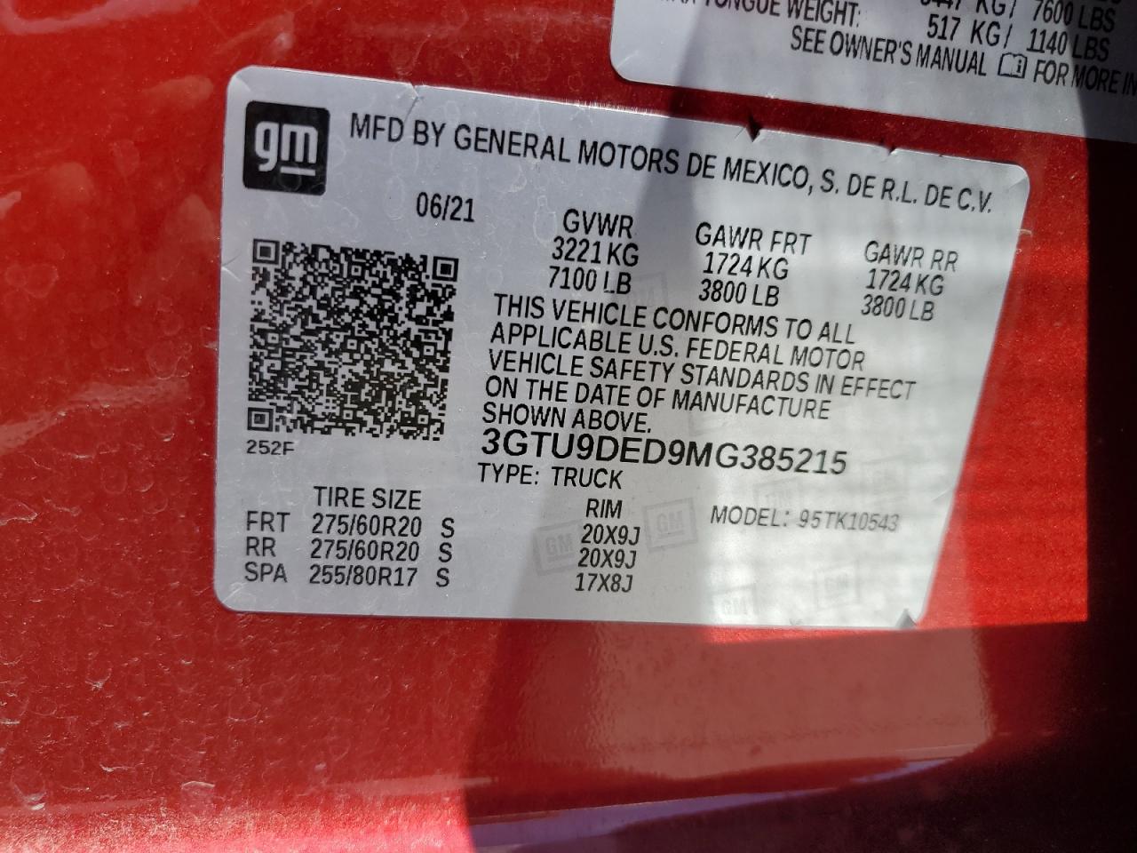 XGTU9DED9MG385215 2021 GMC Sierra K15