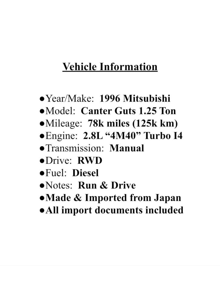 1996 Mitsubishi Canter VIN: FB501B422373 Lot: 70933864