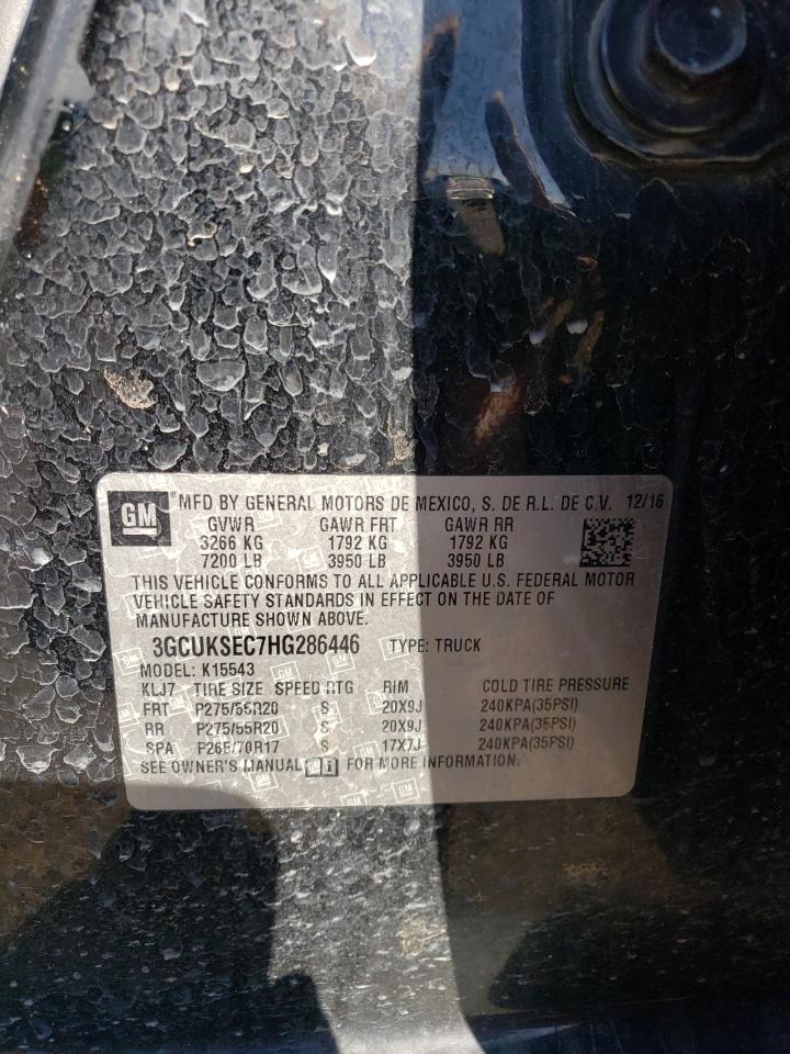 2017 Chevrolet Silverado K1500 Ltz VIN: 3GCUKSEC7HG286446 Lot: 70041444