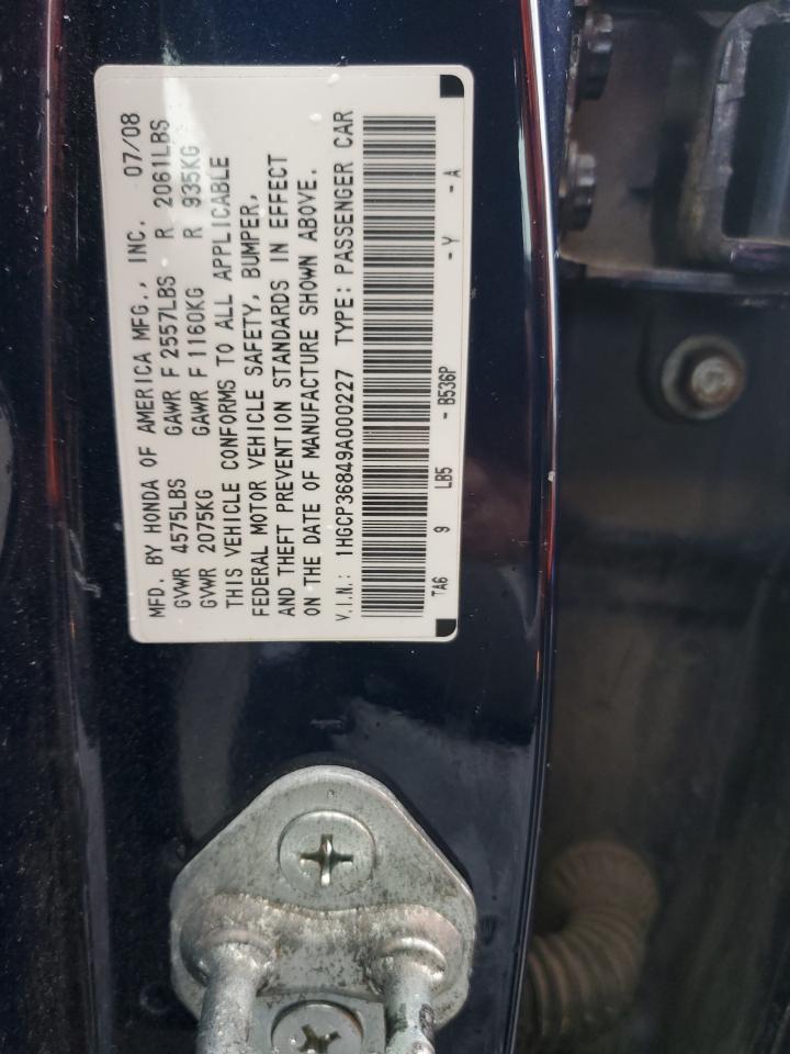 1HGCP36849A000227 2009 Honda Accord Exl