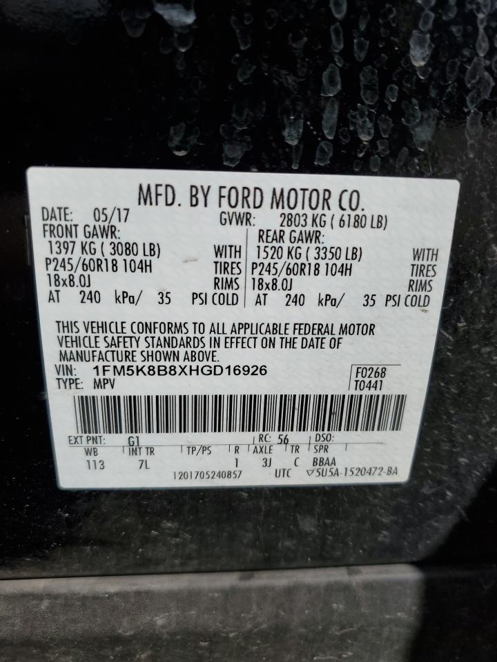 1FM5K8B8XHGD16926 2017 Ford Explorer