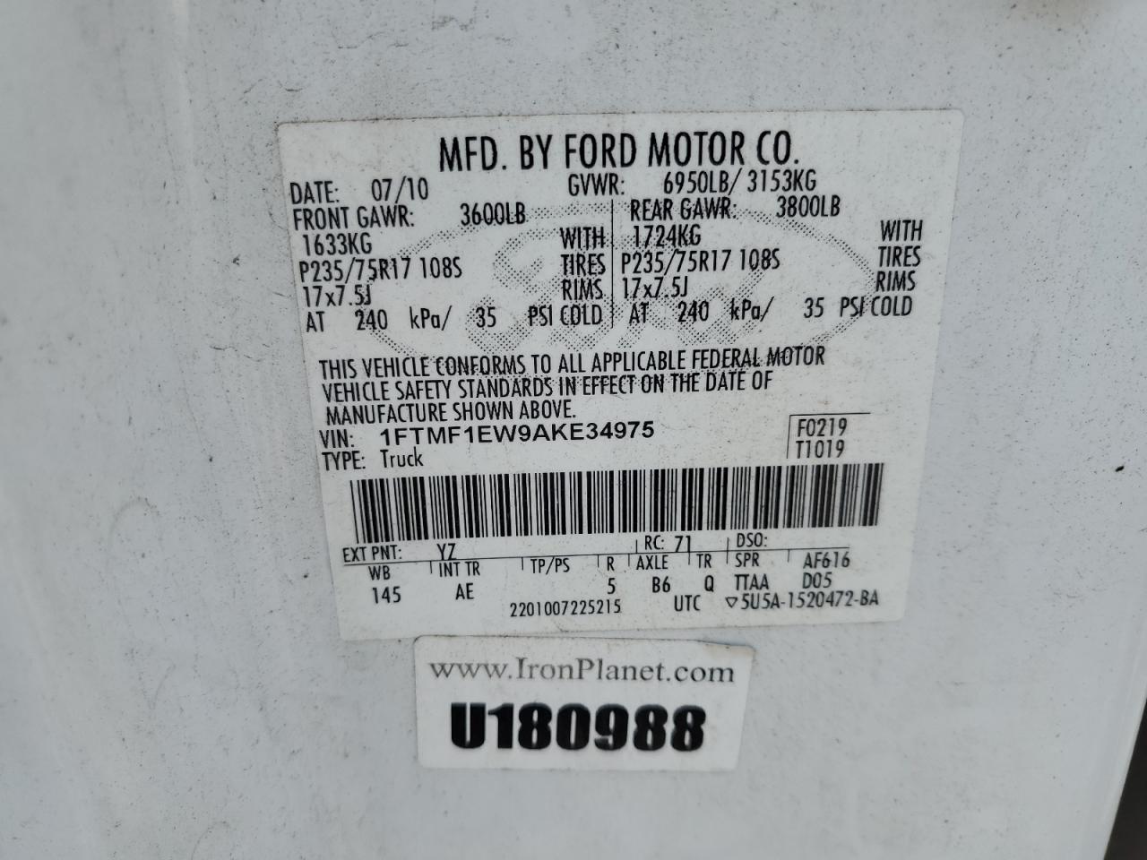 1FTMF1EW9AKE34975 2010 Ford F150