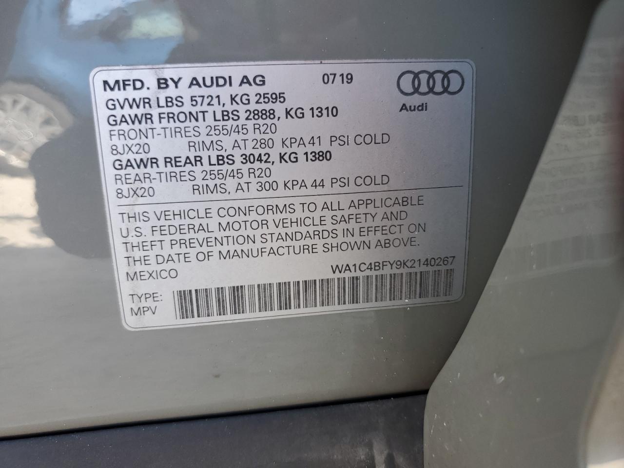 WA1C4BFY9K2140267 2019 AUDI SQ5 - Image 14