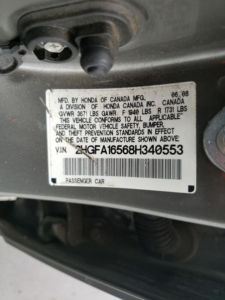 2HGFA16568H340553 2008 Honda Civic Lx